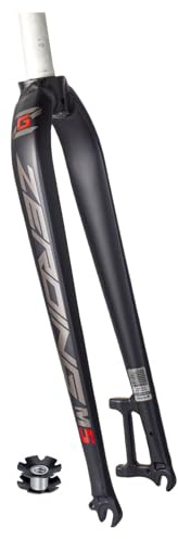 DHNCBGFZ Fourche Avant Rigide Universelle en Alliage D'aluminium VTT 26 27,5 29 Tube Droit sans Filetage 1-1/8 Freins À Disque Axe QR 9x100 Mm(Black Gray,27.5er)