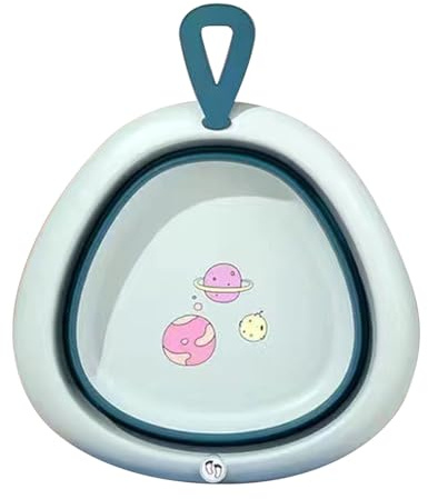 Jxngery Lavabo Pliable Léger Portable Enfants Bébé Bassin Pliant pour Voyage en Plein Air Camping Blanchisserie (Bleue)