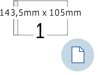 HERMA 8492 Universal Etiketten, 2000 Blatt, 143,5 x 105 mm, 1 pro A6 Bogen, 2000 Stück, selbstklebend, bedruckbar, matt, blanko Papier Klebeetiketten Aufkleber, weiß