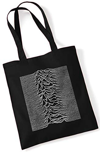 Joy Division - Unknown Pleasures/Stoffbeutel Jutebeutel Tote Bag/SCHWARZ Black