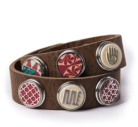 Noosa Armband Wrap Bracelet Double Skinny midbrown, Größe:M