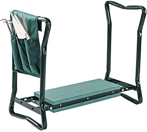 Denny International Portable Folding Garden Kneeler + Tools Bag for Gardening with Knee Pad & Foam Padded Seat Stool (Tool Bag and Kneeler)