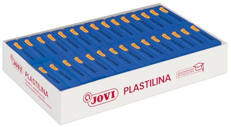 Jovi - PLASTILINA, Pasta da modellare a base vegetale, 30 x 50 grammi, Colore blu scuro, Grande plasticità, Senza glutine, Ideale per bambini a partire dai 2 anni (7013)