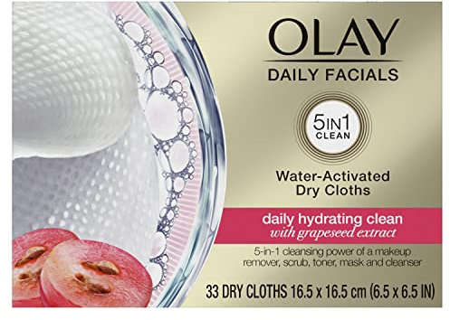 Olay 2 in 1 daily facial cloths for normal skin -33 wipes