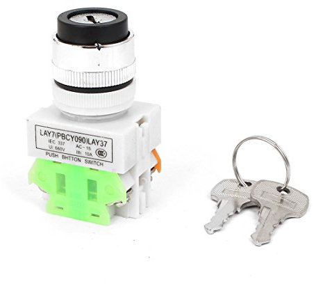 sourcing map AC 660V 10A 1NO 1NC DPST Schlüssel Dreh- Start Gripzange Druckschalter DE de