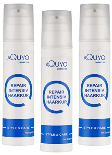 Haarkur mit Arganöl und Mandelöl für sehr trockenes, geschädigtes und strapaziertes Haar (3er Pack - 3x 200ml) | Intensivkur für die Haare, Haarmaske ohne Silikone und Parabene