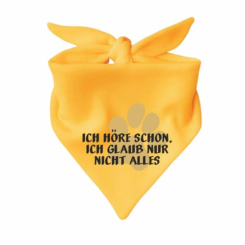 Hunde Dreiecks Halstuch (Fb: gelb) (Gr. 2 (68 cm)) Ich höre Schon ich glaube nur Nicht Alles