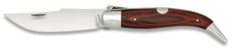 Cuchilleria Deportiva ALBAINOX 01242. Navaja Clásica Nº1 Teja Madera ROJA.Carbono. Herramienta para Caza, Pesca, Camping, Outdoor, Supervivencia y Bushcraft