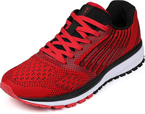 WHITIN Damen Herren Hallenschuhe Laufschuhe Sneakers Walkingschuhe Frauen Joggingschuhe Outdoor Turnschuhe Jungen Freizeitschuhe Fitness Schuhe Rot Größe 39