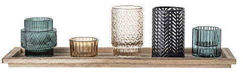 Bloomingville Glas-Set, Braun Blau Grau Schwarz, 6