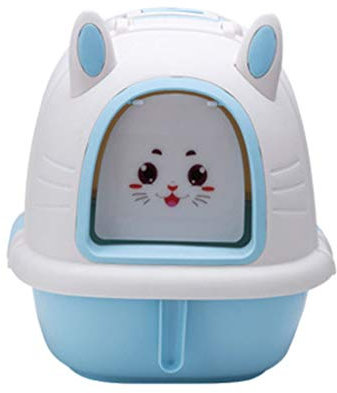 QIAOH Lettiere per Gatti Chiuse, Sabbiera Gatto con Coperchio del Foro, Anti-Splash Deodorante Lettiera Box Gatto