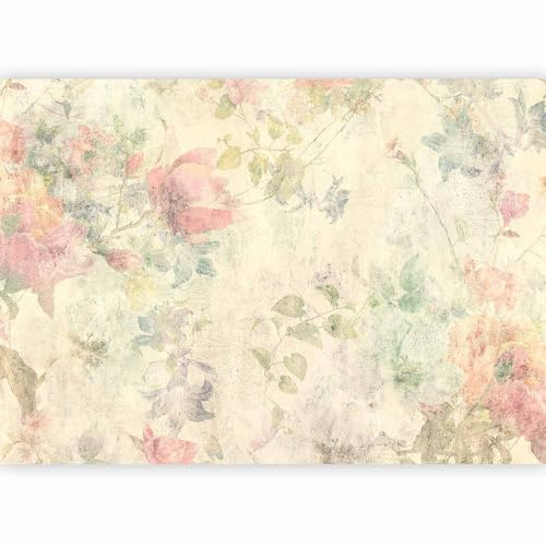 murando - Carta da Parati Adesiva Moderna per Soggiorno, Vintage 343x256 cm | Fotomurale Autoadesiva, Pellicola Murales, Decorazione da Muro XXL, Carte da Parati Moderne, Fiori, Produzione Europea