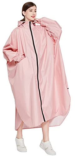 Gaga City Manteau de Pluie Femme Poncho Velo Unisexe - Imperméable Manches Longues Avec Poche Avant - Rose