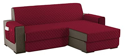 sevi's Sofa überzug 4 Sitzer - Sofabezug Wasserdicht Kratzfest - Couch Überzug Reversibel Fleckenresistent - Sofa Cover für Katzen und Hunden - Rotwein