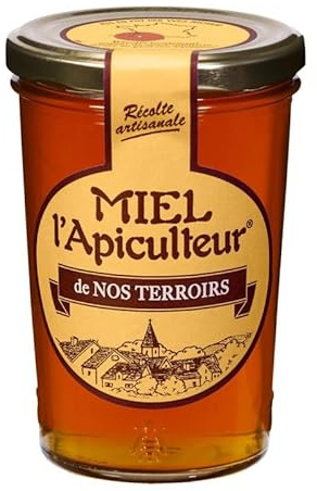 MIEL DE NOS TERROIRS, RÉCOLTE LOCALE POT VERRE 500 G, MIEL L'APICULTEUR, LOT DE 2