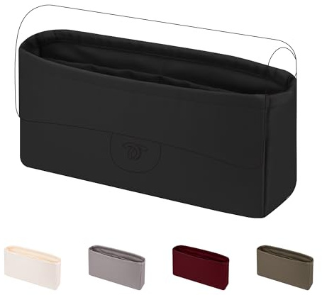DGAZ Taschen Organizer für Chanel CF Classic Flap, Seide Handtaschenorganisator Damen, Leicht handtaschen Innentaschen (Schwarz, Small 23) | Luxuriöse Satin-Innentasche, Perfekte Passform, Sanfter Schutz, Leicht