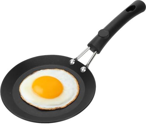 Tissting 13cm/5.1in Diámetro Mini Sartén de Hierro Fundido de Fondo Plano Sartén Antiadherente Mini Sartén para Huevos,Tortillas,para Estufa Universal de Gas,Estufa Eléctrica