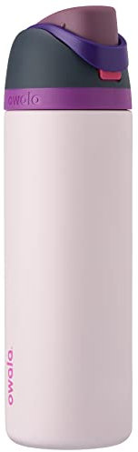 Owala FreeSip isolerad vattenflaska i rostfritt stål med sugrör för sport och resor, läckagesäker, BPA-fri, 710 ml, Dreamy Field