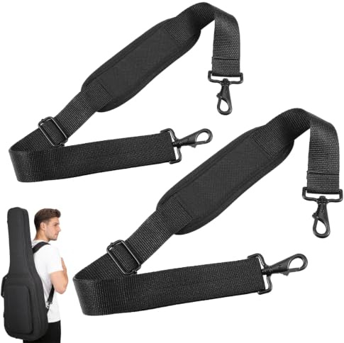Supvox 2 Stück Gepolsterte Schultergurte für Instrumentenkoffer, 79-103cm | Verstellbares Nylon mit 19,5cm Polster für Geigenkoffer. Entlastet die Schultern beim sicheren Transport von Instrumenten.