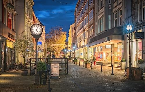 Holzpuzzle Erwachsene 1000 Teile Deutschland Kiel Abend Straßenlaternen 75 * 50Cm