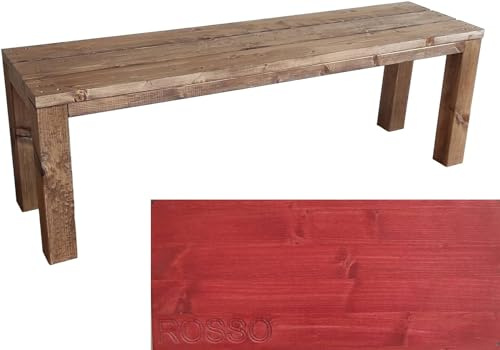 TOTAL WOOD 2012 Gartenbank Sitzbank Holzbank parkbank terrassenmobel für Innen und Außen geeignet Nach Maß verfügbar (Classic imp) (ROT, 100X38.5X50)