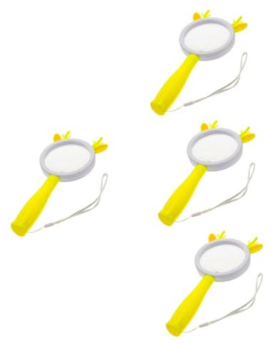 Operitacx 4 Stück Handlupe Weihnachtsspielzeug Kinderlupe Leselupe Mit Griff Outdoor-spielset Für Kinder Erkundungslupe Vergrößerungsgläser Buntglaswerkzeuge Insekt Acryl Handhaben Ältere