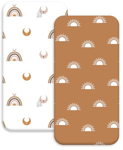 Soarwg Kids Sábana bajera ajustable para cochecito de bebé, 2 unidades, 80 x 40 cm, certificado Oeko-Tex, funda para cochecito de bebé, funda de colchón para recién nacidos