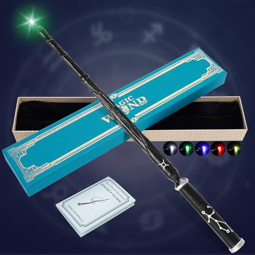 WizWonders Light Up Wizard Magic Wand with 5 Light Colors, Rechargeable Illuminating Constellation Wands for Kids Witch Cosplay Party Favors, Gemini