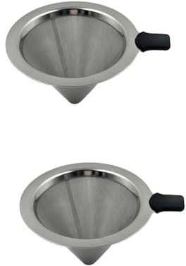 Uonlytech Lot De 2 Filtres -à- En Acier Inoxydable 101 X 80 Mm Double Couche Pour Un Café Onctueux