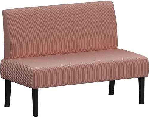Yaheetech Küchensofa 2-sitzer Sitzbank Polstersofa aus Cordstoff Doppelsofa ohne Armlehnen Stoffsofa Loungesofa fürs Wohnzimmer/Eingangsbereich/Büro, Rosa