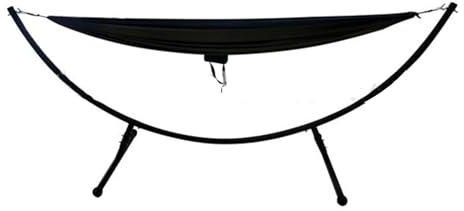Terrassen-Hängematte mit Ständer, Heavy Duty Stahl Hängemattengestell, Tragbares Hängemattengestell für den Innen- und Außeneinsatz, 550 LBS Kapazität