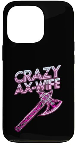 iPhone 13 Pro Crazy Ax Wife, Vaporwave Woman Axe Throwing Case