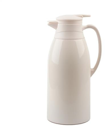 Jarra térmica de acero inoxidable para café, Botella de agua caliente de gran capacidad con aislamiento doméstico de 1,9 l, botella interior de vidrio de borosilicato de alta capacidad, botella aislan