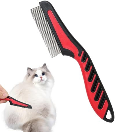 Flohkamm, zweireihiger Fleckentferner, zur Entfernung von Flohläusen und Flecken, für Katzen und Hunde, feine Zähne, entfernt effektiv Flöhe, Läuse und andere und schützt gleichzeitig die Gesundheit