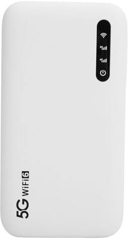 Ejoyous 5G WiFi Mobile Hotspot for Travel, Up to 2.77Gbps Download Speed, 6100mAh Battery, WiFi 6, 16 Devices, Global Coverage, No Contract, Dust, Drop, Water Resistant