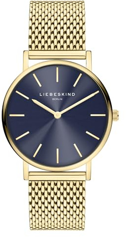 Liebeskind Berlin Damenuhr – Runde Quarzuhr 34 mm – Mesharmband – 5 ATM wasserdicht – Modern & elegant