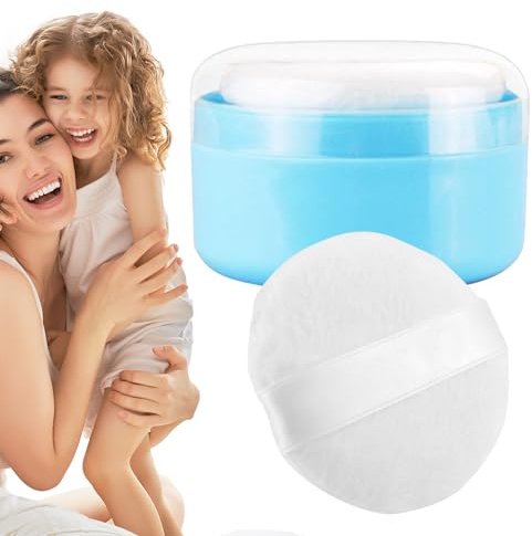 Körperpuderbehälter | Tragbare Kleinkind-Bade-Staubbox | After Bath Powder Case Dusting Holder Container mit Puff, ideal für Talkum, BabyBath und lose Puder