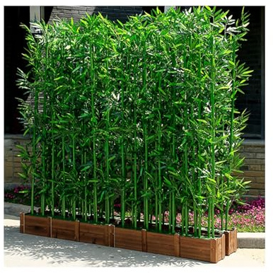 Haie artificielle en soie de bambou pour décoration de jardin et terrasse – 120 cm de hauteur 20 m x 1,5 m de couverture – Solution de clôture d'intimité extérieure