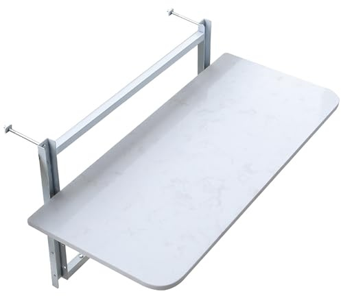 Tavolo da Balcone sospeso con ringhiera, Tavolo da Bar da Balcone Regolabile, Piccolo Tavolo Pieghevole salvaspazio da Parete, tavolino Laterale da Parete, Tavolo da Balcone sospeso, Bar da