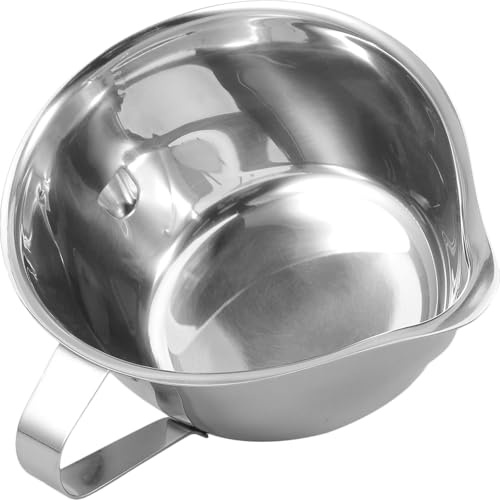 BESPORTBLE Fett und Ölfilterschale aus Edelstahl 500 Ml mit Griff und Suppenfilter für Gesündere Küche Ölabscheider und Mehrzweck Küchenutensil