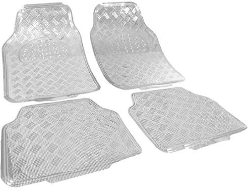 WOLTU Tapis de Sol Universel pour Voiture,Tapis de Voiture Look Aspect en Aluminium,Argent