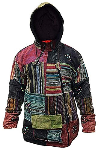SHOPOHOLIC FASHION Lappverk Fleeced Cross Zip Jacka, Flerfärgad, L