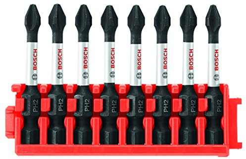 BOSCH CCSPH2208 8-Pack 2 in. Impact Tough Phillips P2 Power Bits with Clip for Custom Case System