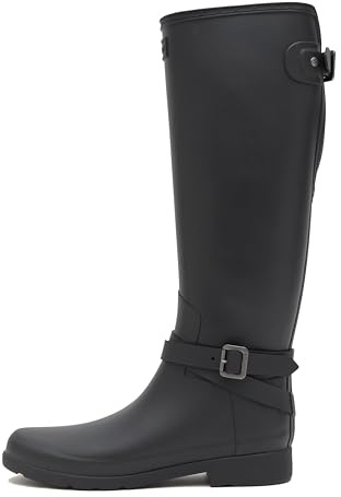 HUNTER Donna Refined Back Adjustable Tall Rubber Black Stivali 40-41 EU