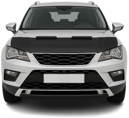 OMAC Haubenbra Steinschlagschutz Bonnet Bra kompatibel mit Seat Ateca 2016-2020 Schwarz Halb