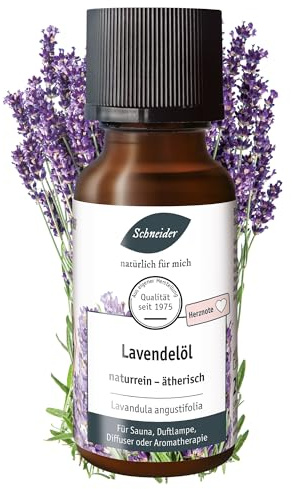 Saunabedarf Schneider Ätherisches Öl - Lavendel - natürlicher Raumduft, Beruhigend & Belebend - Massage, Sauna & Diffuser, 20ml