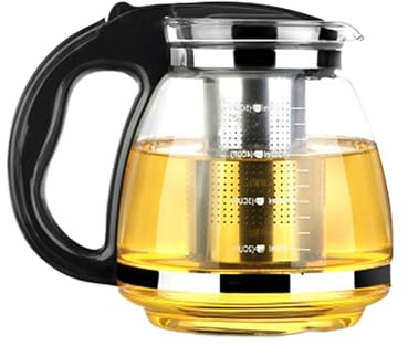 Lurrose Stainless Steel Teapot 0.85L Tea Pot with Heat Resistant Handle Air Vent Lid and Anti-Slip Base Household Teaware for Home Office and Outdoor Tea Brewing