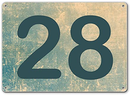 banjado® Hausnummernschild personalisierbar Motiv Patina Grün - Hausschild personalisiert Draußen mit Straßennamen möglich - Hausnummernschild Edelstahl versch. Motive - inkl. Montagematerial