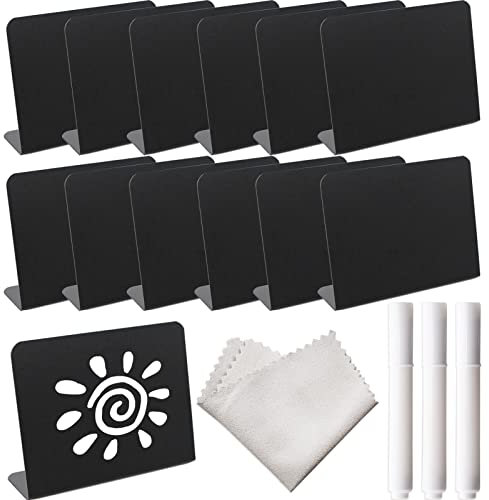 12 Pezzi Mini Lavagna Piccola, Lavagnette Messaggi Bordo per Segnaposti per Buffet, 10 x 7.5cm Lavagnette Piccole Cancellabile, Food Labels for Party, per Cartellini Prezzi, Matrimoni Feste Ristoranti
