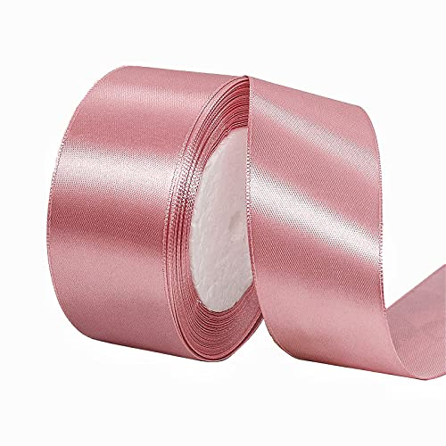 Satinband Bohnenpastenpulver 40mm, 23 Meters Dekoration Geschenkband Fein Schleifenband, Stoffband für Luftballons, Hochzeit, Taufe und Geburtstag Geschenke Der Valentinstag Verpackung von Geschenken